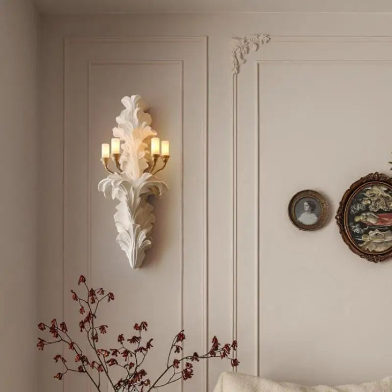 applique murale style français vintage en plâtre avec led - vue 5 sur 7