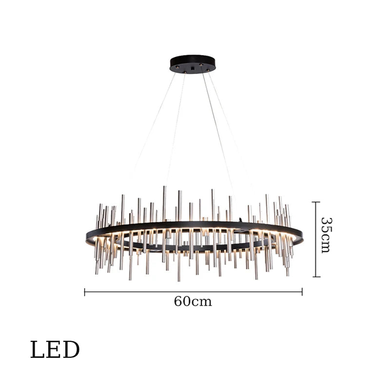 suspension à led en acier inoxydable pour décoration intérieure - vue 14 sur 16