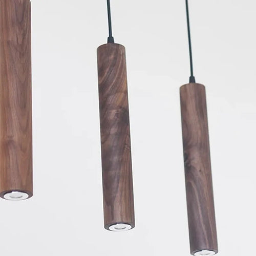 Suspension LED grain de bois design nordique moderne