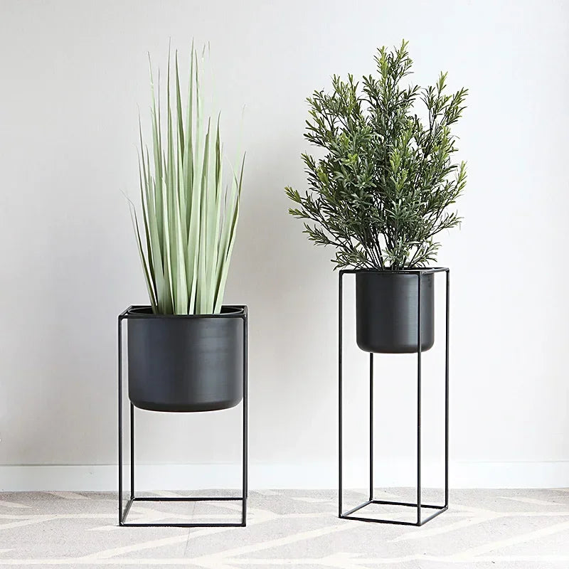support de plantes nordique en fer forgé pour décoration intérieure et extérieure - vue 6 sur 12