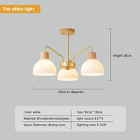 plafonnier led minimaliste en bois et verre pour restaurant ou café