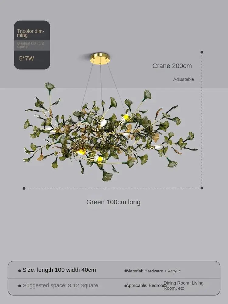 suspension moderne en ginkgo en verre personnalisée pour un éclairage élégant - vue 10 sur 16