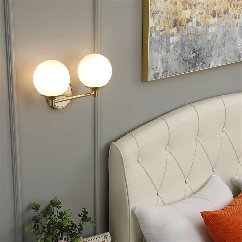applique murale moderne nordique double tête led décoration maison - vue 4 sur 8