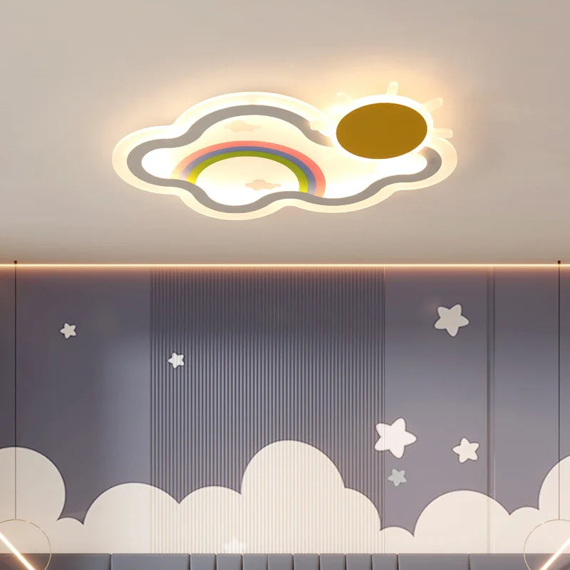 LED-Deckenleuchte Regenbogenwolke für das Kinderzimmer - vue 3 sur 8