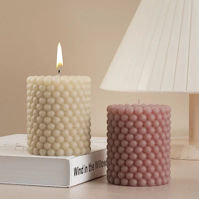 moule à bougie en silicone forme boule et bulle cylindrique - vue 5 sur 6