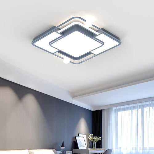 Moderne quadratische LED-Deckenleuchte zum Einbau, kreativ und schlicht - vue 4 sur 12
