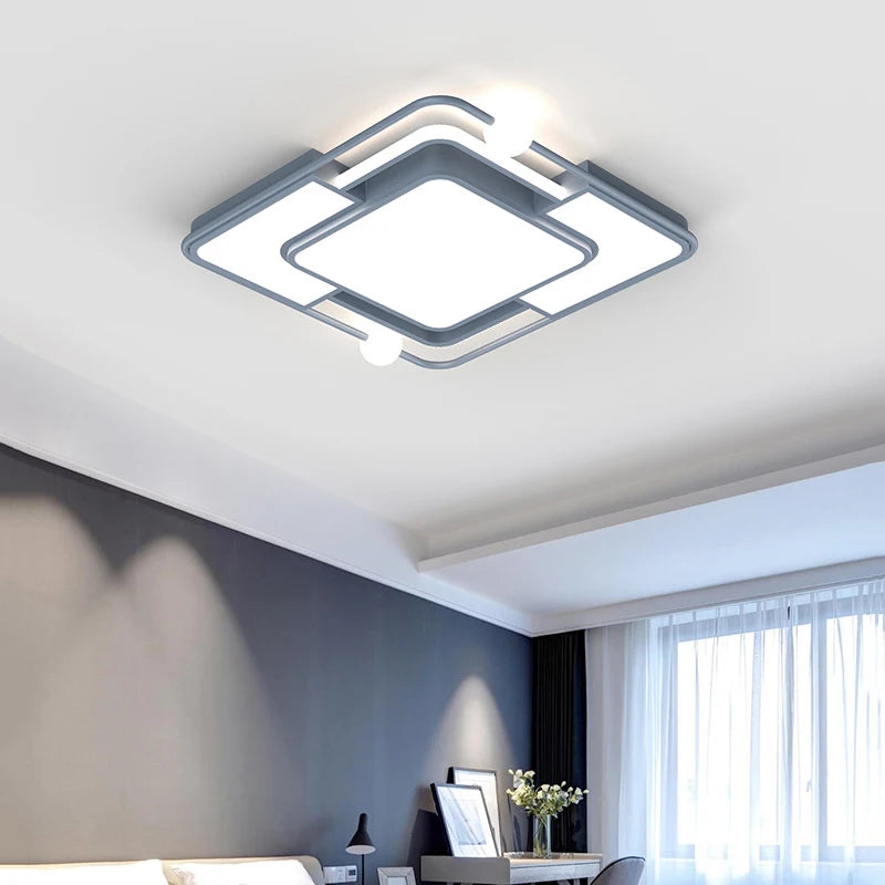 Moderne quadratische LED-Deckenleuchte zum Einbau, kreativ und schlicht - vue 4 sur 12