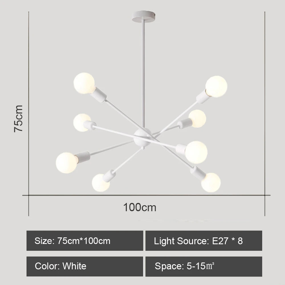 lustre moderne nordique sputnik avec éclairage led intérieur - vue 12 sur 16