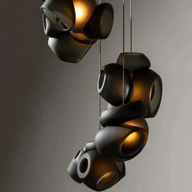 plafonnier moderne à bulles de verre design élégant lumineux - vue 3 sur 6