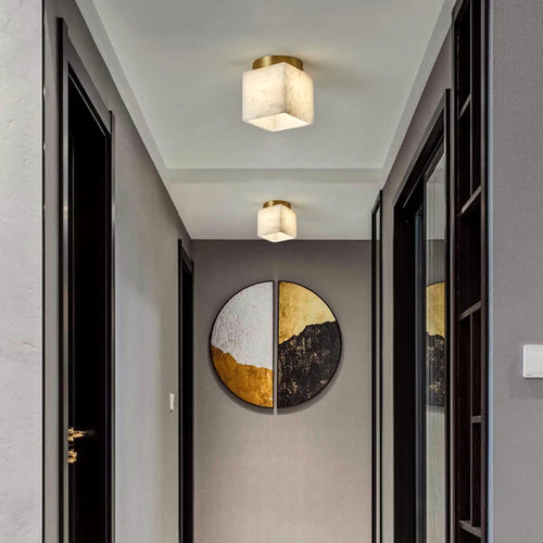 plafonnier marbre nordique intérieur cuisine allée hall escalier en laiton