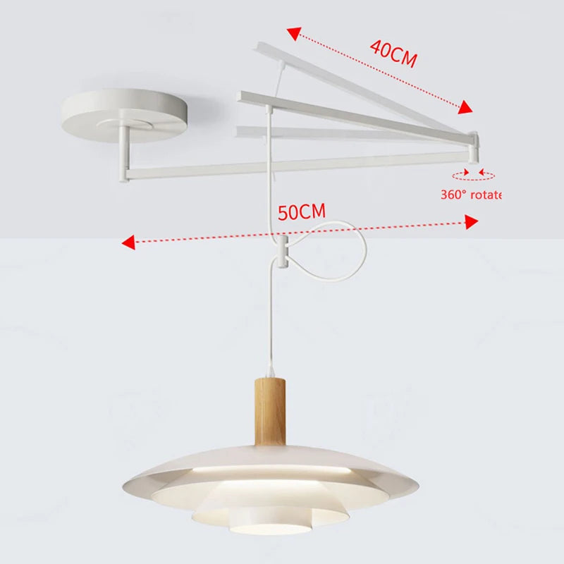 Suspension à culbuteur Table à manger Suspension bras oscillant plafonniers suspendus cuisine île barre E27 Illuminaire