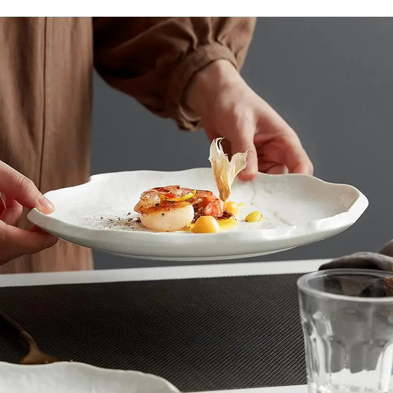 Assiettes céramique forme irrégulière style moderne cuisine