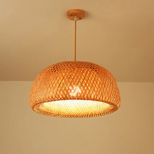 lampes suspendues style chinois tricotées à la main en bambou