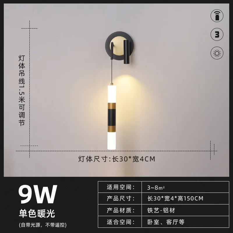 lampe de chevet design nordique moderne avec éclairage led - vue 10 sur 14