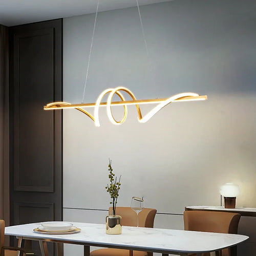 Moderne Pendelleuchte mit dimmbaren LED-Lichtern elegantes Design für stilvolle Wohnräume - vue 5 sur 14