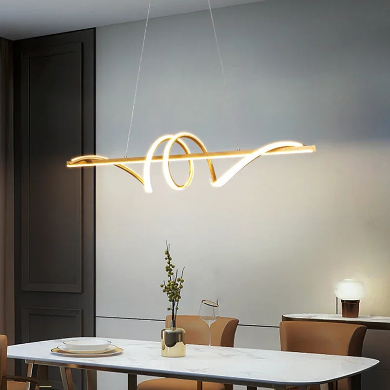 Moderne Pendelleuchte mit dimmbaren LED-Lichtern elegantes Design für stilvolle Wohnräume - vue 4 sur 14