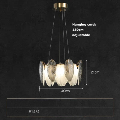 LED-Kronleuchter im Art-Déco-Stil mit weißen und grauen Federn - vue 10 sur 17
