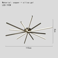 plafonnier led design moderne en laiton doré température gradable