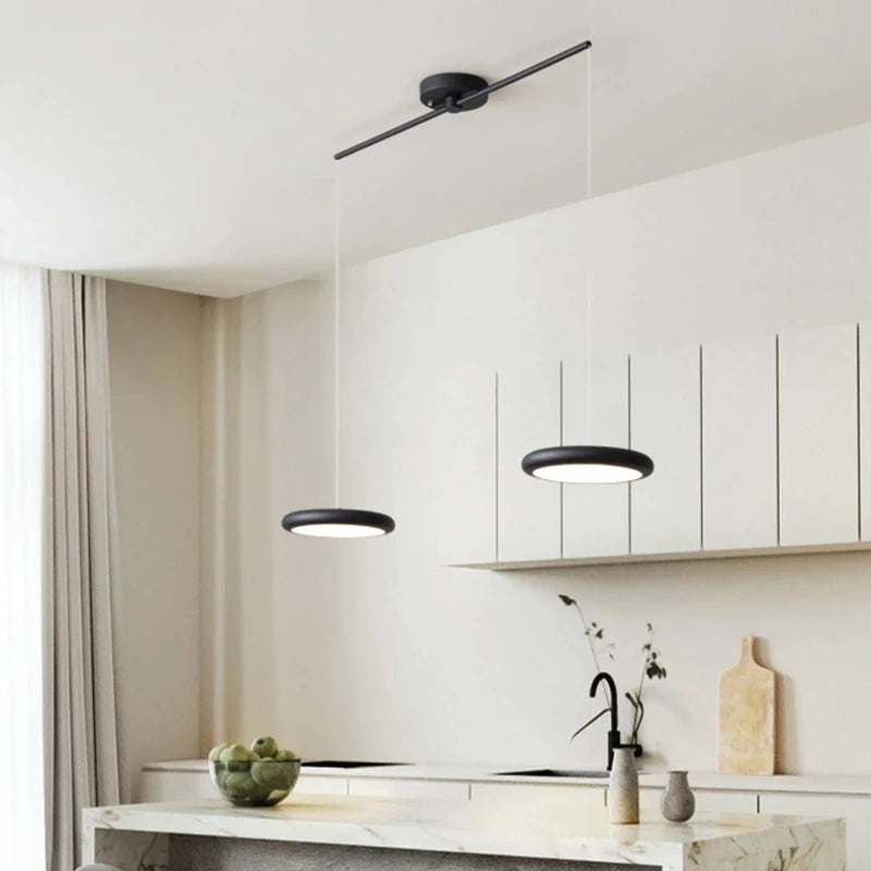 Nordique LED Suspension Lumière Vert 1-3 Tête Disque Lampes Suspendues Lustre Pour Salon Chambre Cuisine Salle À Manger Décor À La Maison Luminaire - vue 5 sur 21