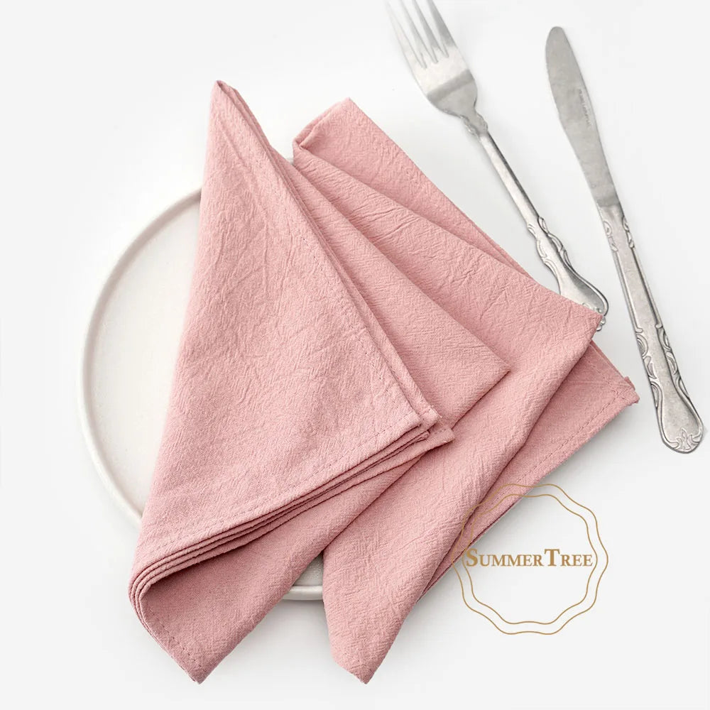 Serviette de table coton lavé style vintage rustique - vue 5 sur 7