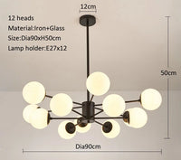 lustre moderne en verre pour intérieur lumineux