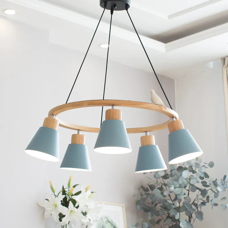 Lampe suspension nordique moderne Macaron - vue 5 sur 18