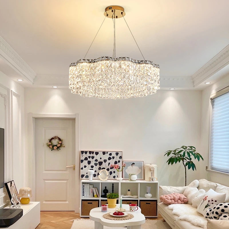 lustre moderne en cristal pour un éclairage élégant intérieur - vue 5 sur 10