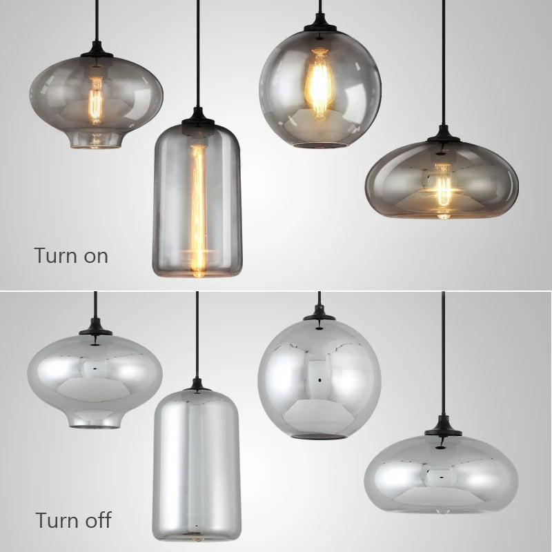 Suspension nordique en verre pour cuisine ou restaurant - vue 4 sur 30