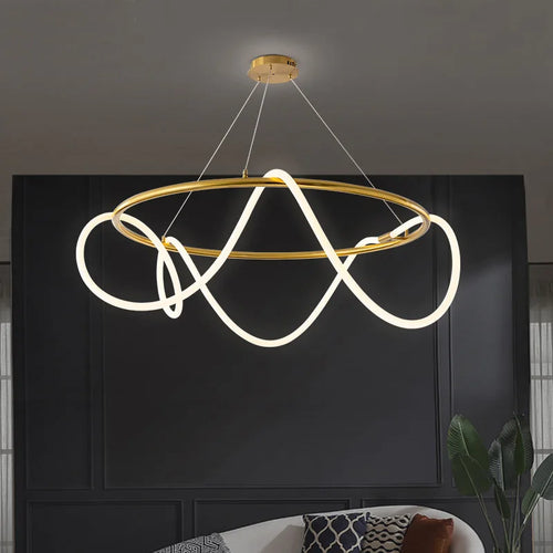 lustre moderne à long tuyau pour décoration intérieure élégante - vue 5 sur 25