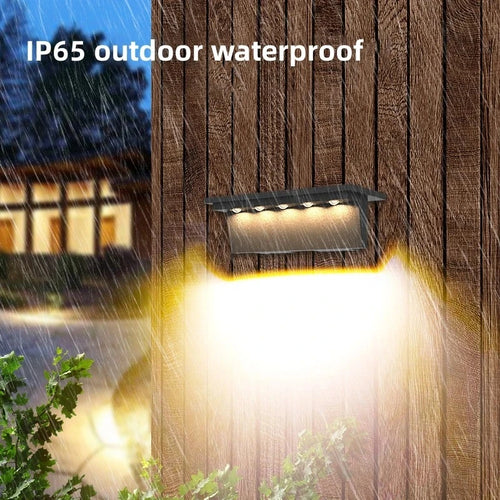 Set aus 2 intelligenten wasserdichten LED-Solar-Außenwandleuchten - vue 2 sur 10