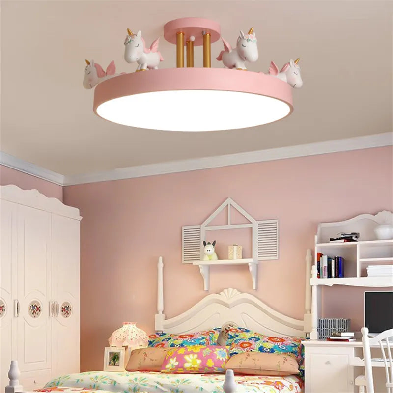 plafonnier licorne lampe enfant décoration lumineuse en résine - vue 6 sur 9