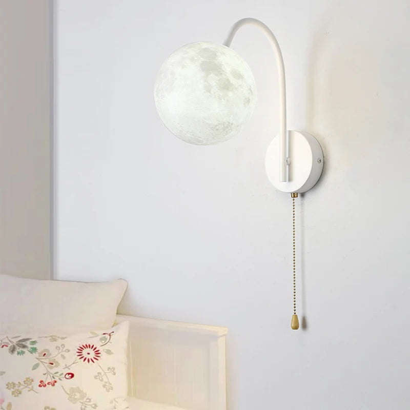 applique murale nordique en bois avec cordon interrupteur design coton - vue 4 sur 14