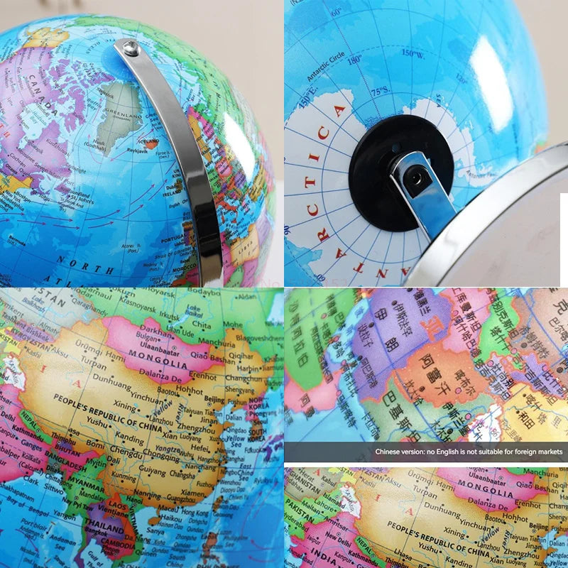 globe terrestre lumineux avec carte du monde éducative - vue 7 sur 10