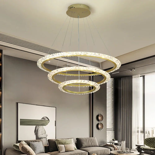 Moderne und luxuriöse LED-Pendelleuchte Deckenleuchte - vue 7 sur 7
