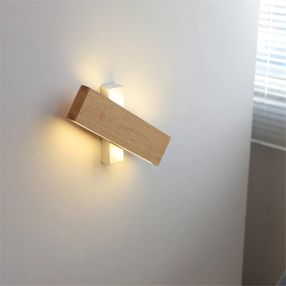 Applique murale led moderne en bois décorative d'intérieur