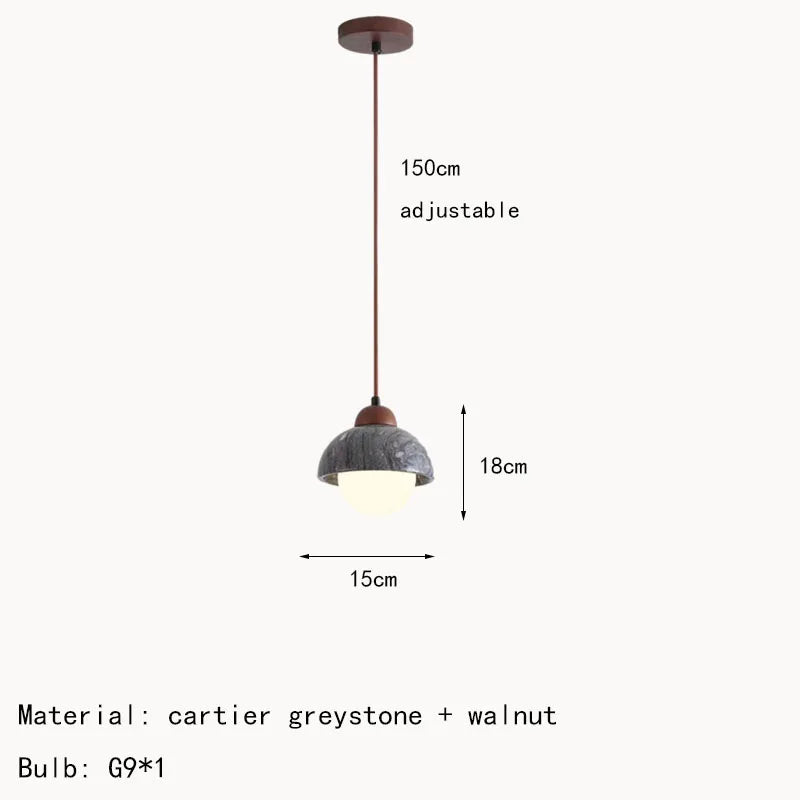 suspension moderne en pierre et bois pour intérieur