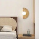 applique murale artistique en pierre naturelle avec verre blanc demi-cercle