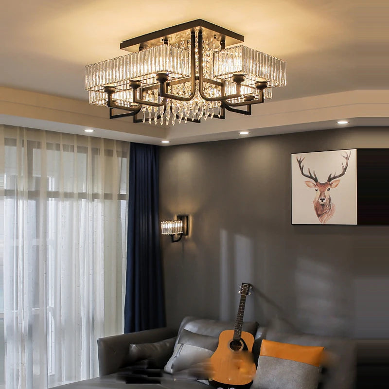 lustre dimmable en cristal pour un éclairage élégant - vue 6 sur 12