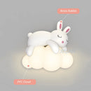 Applique murale lapin créatives sur nuage blanc