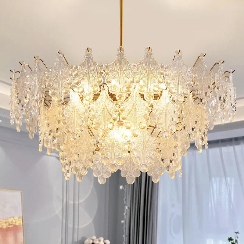 lustre en verre de luxe pour décoration intérieure romantique - vue 6 sur 13