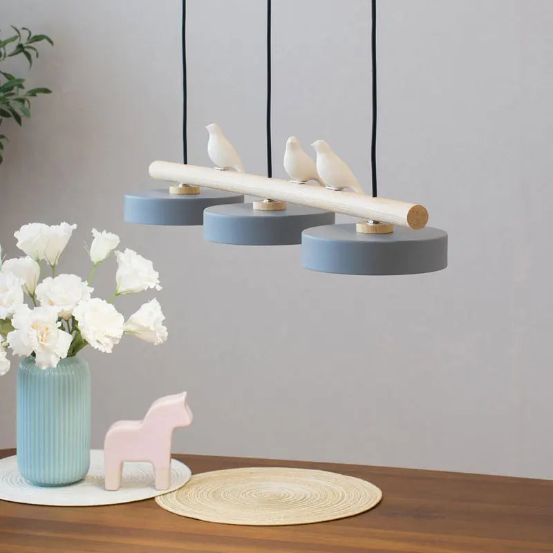 lustre moderne nordique led minimaliste décoration d'oiseau macaron en fer