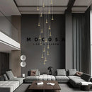 Ciel étoiles suspension lumières marché magasin de vêtements soucoupe de plafond décoration météore douche lampe suspendue Villa escalier lustre