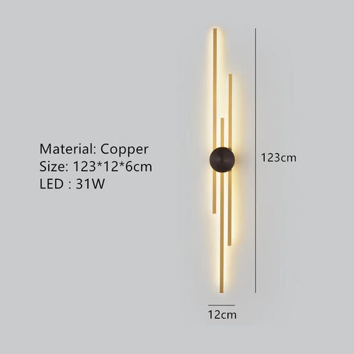 Minimalistische LED-Wandleuchte aus Messing für Restaurant und Flur - vue 19 sur 18