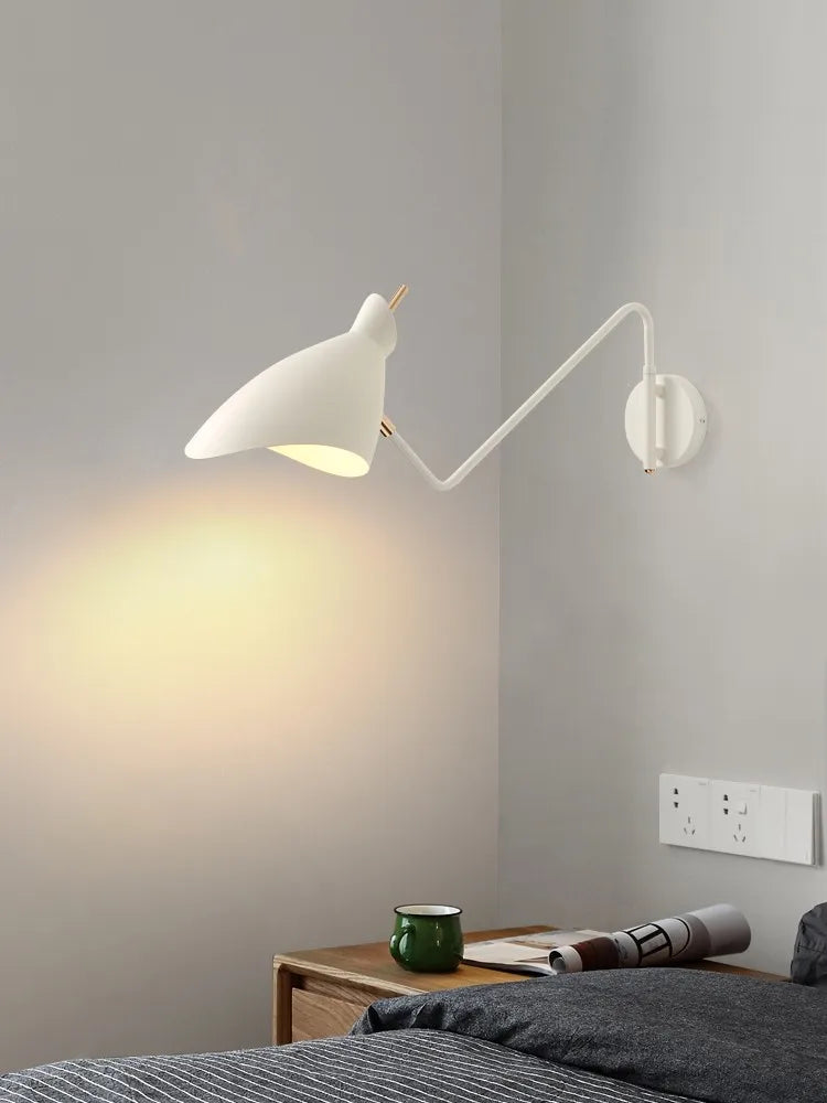 applique murale réglable à bras long design créatif LED