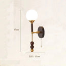 Applique murale Vintage en bois et verre