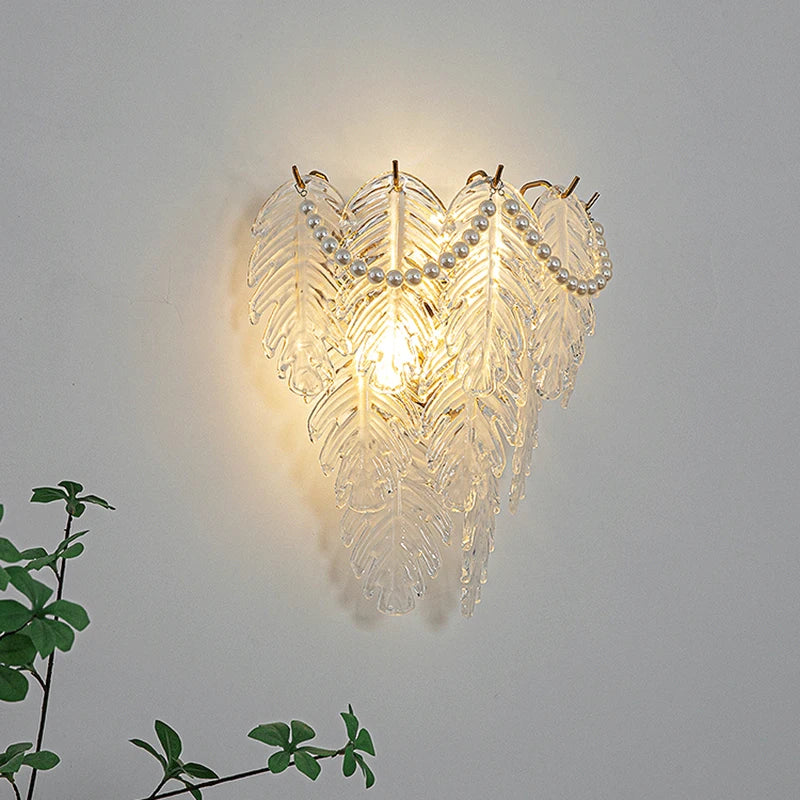 LED-Wandleuchte aus Glas mit Naturmotiven Luxus - vue 3 sur 15