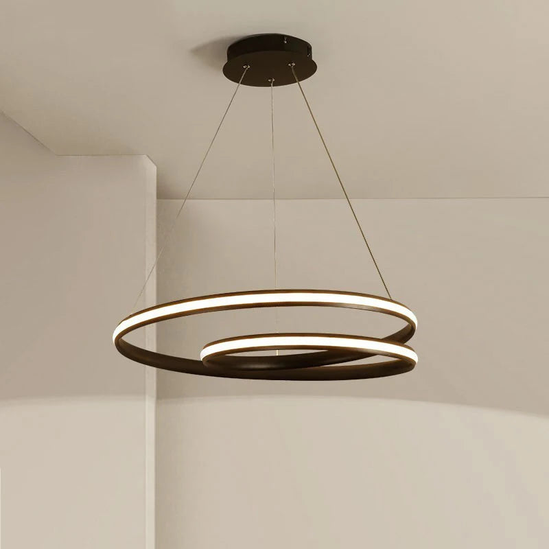 Suspension modernes à Led de couleur noir et blanc - vue 2 sur 8