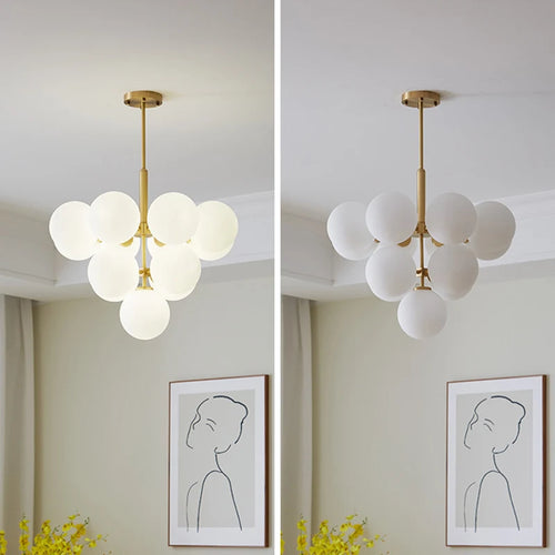 LED-Pendelleuchte im nordischen Design aus Glas-Kugel - vue 6 sur 12