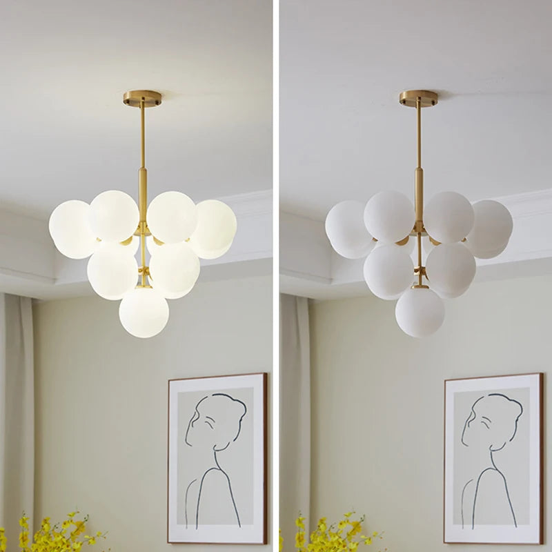 LED-Pendelleuchte im nordischen Design aus Glas-Kugel - vue 6 sur 12