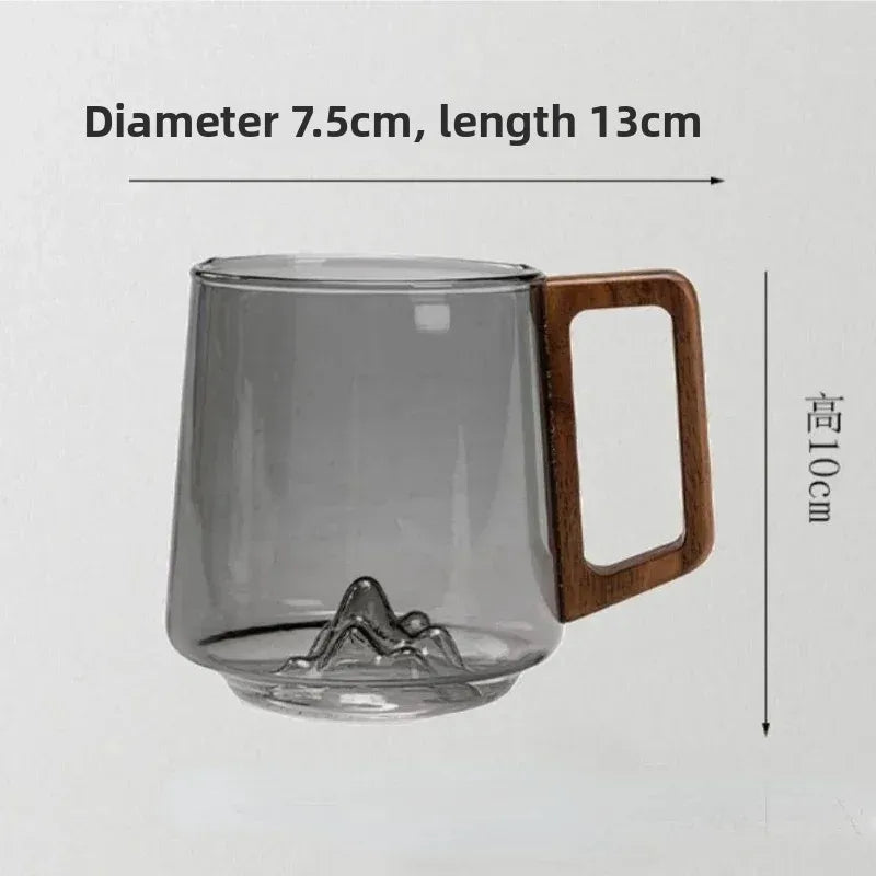 Tasse à thé verre borosilicate poignée bois maison - vue 7 sur 7